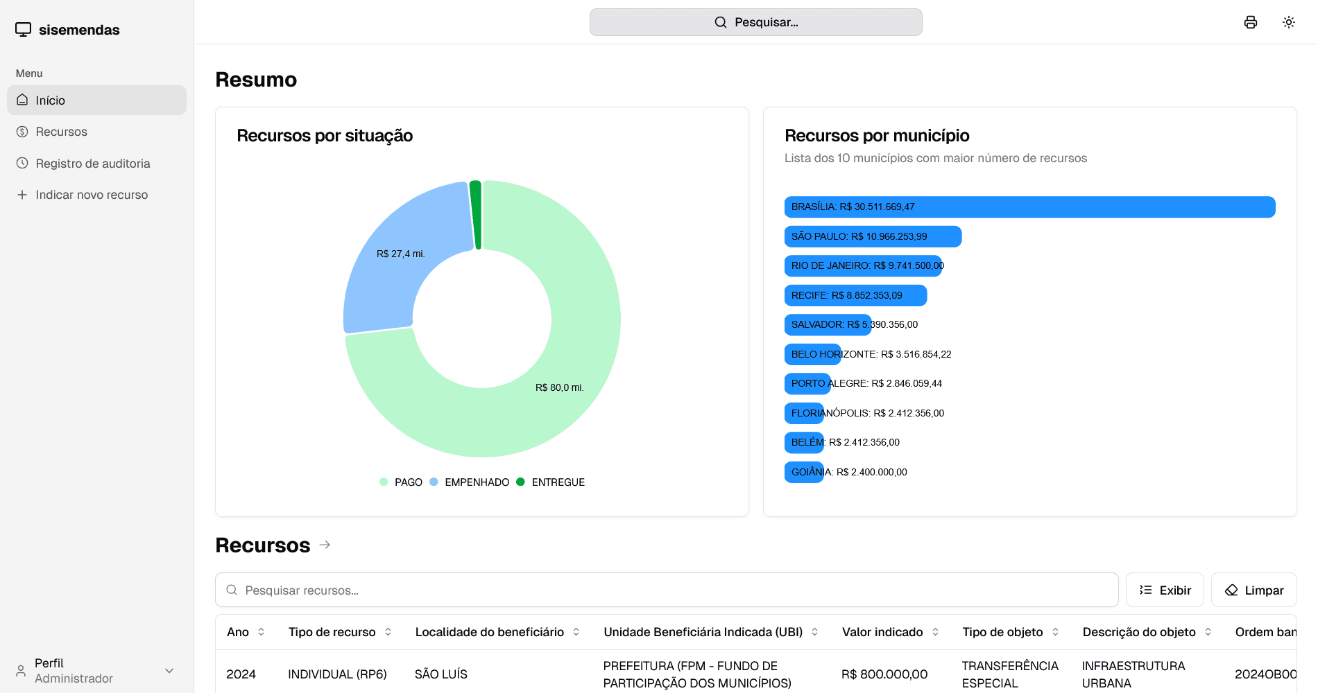 Captura de tela do aplicativo